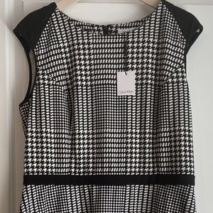 Calvin Klein Black and White Houndstooth Dress